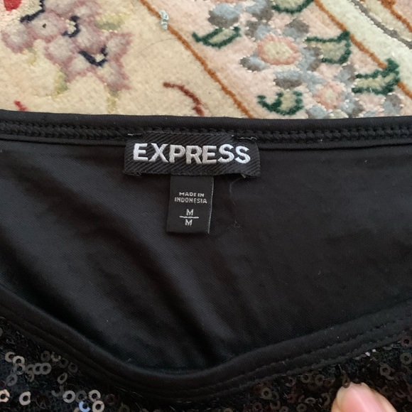 Express black sequin mini skirt - Picture 3 of 3